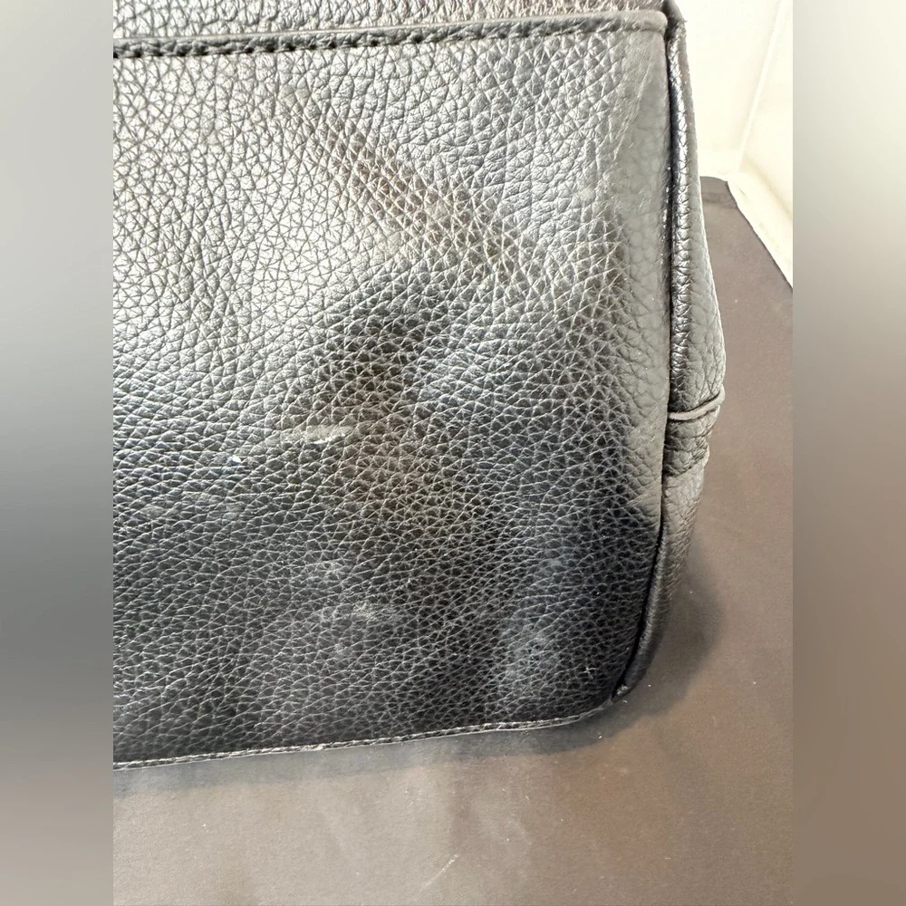 Steve Madden Black Pebbled Faux Leather Tote Bag | Everyday Carryall - Picture 4 of 14